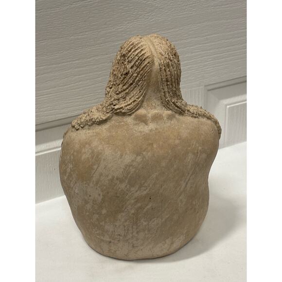Primitive Folk Art Clay Sculpture Vintage Style Pottery Statue Approx. 10" - Picture 4 of 10